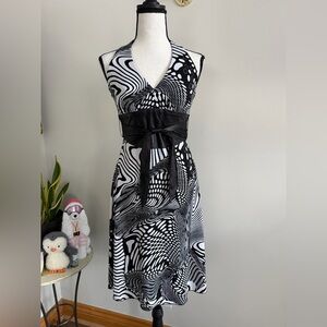 Black and White Halter Maxi Dress